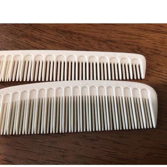 Vtg Tupperware 2 Combs Hair styling barber Almond #64 #62 NEW - Picture 4 of 4